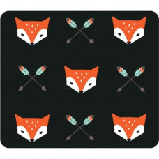 CENTON OTM Hipster Prints Black Mouse Pad, Mr. Fox - Mr. Fox - Black - Rubber Base - Slip Resistant OP-MPV1BM-HIP-01