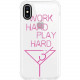 CENTON Phone Case, Tough Edge, Work Hard Play Hard - For iPhone X - Work Hard Play Hard - Pink OP-SP-Z084B