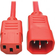 Tripp Lite 2ft Computer Power Extension Cord 10A 18 AWG C14 to C13 Red 2&#39;&#39; - For Computer, Scanner, Printer, Monitor, Power Supply, Workstation - 120 V AC, 230 V AC Voltage Rating - 10 A Current Rating - Red P004-002-ARD