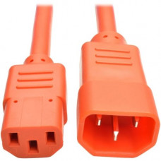 Tripp Lite 3ft Heavy Duty Power Extension Cord 15A 14 AWG C14 C15 Orange 3&#39;&#39; - For PDU, UPS - 250 V AC Voltage Rating - 15 A Current Rating - Orange P018-003-AOR