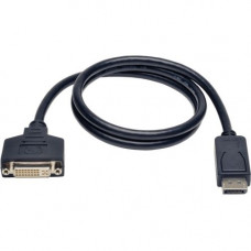 Tripp Lite 3ft DisplayPort to DVI Adapter Converter DP to DVI M/F 3&#39;&#39; - 3 ft DisplayPort/DVI Video Cable for Monitor, Video Device - First End: 1 x DisplayPort Male Digital Audio/Video - Second End: 1 x DVI-I (Single-Link) Female Video - S