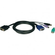 Tripp Lite 10ft USB / PS2 Cable Kit for KVM Switches B040 / B042 Series KVMs - HD-15 Male - HD-15 Male, mini-DIN (PS/2) Male, Type A Male USB - 10ft" - TAA Compliance P780-010