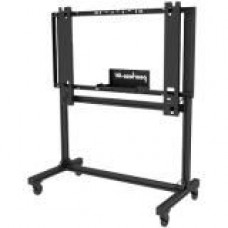 Peerless -AV Flat Panel Floor Cart - Up to 103" Screen Support - 500 lb Load Capacity - 83.3" Height x 66" Width x 36" Depth - Floor Stand - Aluminum - Black - TAA Compliance PANA-C84103