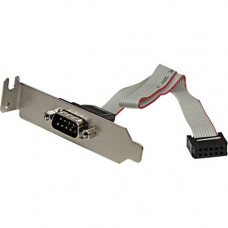 Startech.Com 9 Pin Serial Male to 10 Pin Motherboard Header LP Slot Plate - DB-9 Male Serial - IDC Female - 9 - Gray - RoHS Compliance PLATE9MLP