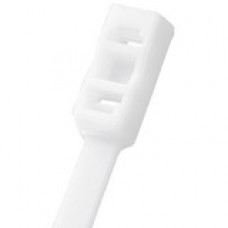 PANDUIT Double Loop Cable Tie - Natural - 100 Pack - 50 lb Loop Tensile - TAA Compliance PLB4S-C