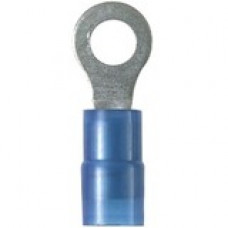 Panduit Terminal Connector - 100 Pack - 1 x Ring Terminal - Tin - Blue - TAA Compliance PN14-8RX-C