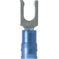 Panduit Terminal Connector - 100 Pack - 1 x Fork Terminal - Tin - Blue - TAA Compliance PN14-6LFW-C