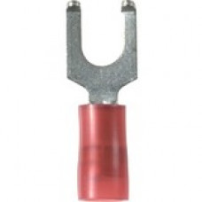 Panduit Terminal Connector - 1000 Pack - 1 x Fork Terminal - Tin - Red - TAA Compliance PN18-6FF-M