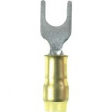 Panduit Terminal Connector - 1000 Pack - 1 x Fork Terminal - Tin - Yellow - TAA Compliance PN22-6F-M