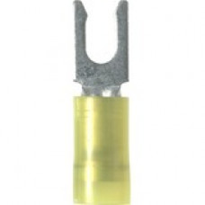 Panduit Terminal Connector - 500 Pack - 1 x Fork Terminal - Tin - Yellow - TAA Compliance PNF10-8LF-D