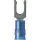 Panduit Terminal Connector - 100 Pack - 1 x Fork Terminal - Tin - Blue - TAA Compliance PNF14-6LF-C