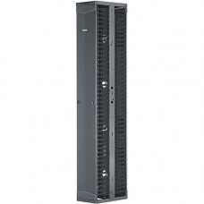Panduit Dual Sided Manager - Black - 1 Pack - 42U Rack Height - Steel, ABS Plastic - TAA Compliance PR2VD1279