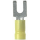 Panduit Terminal Connector - 50 Pack - 1 x Fork Terminal - Tin - Yellow - TAA Compliance PV10-10FF-L