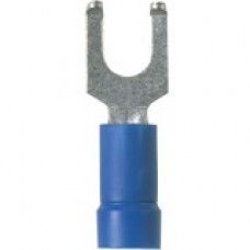 Panduit Terminal Connector - 1000 Pack - 1 x Fork Terminal - Tin - Blue - TAA Compliance PV14-8FF-M