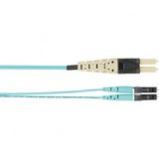 Panduit PanView iQ Fiber Optic Duplex Network Cable - 18.04 ft Fiber Optic Network Cable for Network Device - First End: 2 x LC Male Network - Second End: 2 x LC Male Network - Patch Cable - Aqua - 1 Pack - TAA Compliance PVQZLE10LQM05.5