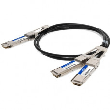 AddOn Twinaxial Network Cable - 3.28 ft Twinaxial Network Cable for Network Device, Transceiver - First End: 1 x QSFP-DD Network - Second End: 2 x QSFP28 Network - 200 Gbit/s - 1 - TAA Compliant QSDD200G2QP28DC1M-AO