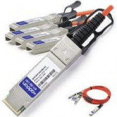 AddOn MSA and TAA Compliant 40GBase-AOC QSFP+ to 4xSFP+ Direct Attach Cable (850nm, MMF, 20m) - 100% compatible and guaranteed to work - TAA Compliance QSFP-4SFP-AOC20M-AO