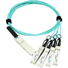 Axiom QSFP to 4 SFP+ Active Optical breakout Cable - 3.28 ft Fiber Optic Network Cable for Network Device - First End: 1 x QSFP Network - Second End: 4 x SFP+ Network - Beige QSFP-4X10G-AOC1M-AX