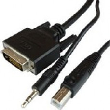 Raritan 6 Feet (1.8m) KVM Dual Link Combo Cable, DVI+USB+Audio - DVI/Mini-phone/USB for Audio/Video Device, KVM Switch - 6 ft - 1 x DVI Male Video, 1 x 3.5mm Male Audio, 1 x Male USB - TAA Compliance RSS-CBL-DVI