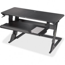 3m Precision Standing Desk - Up to 24" Screen Support - 35 lb Load Capacity - 35.4" Height x 23.2" Width x 6.2" Depth - Desktop - Medium Density Fiberboard (MDF), Steel - Black - TAA Compliance SD60B