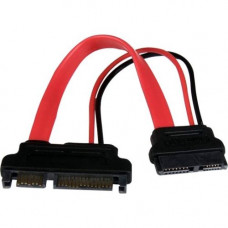 Startech.Com 6in Slimline SATA to SATA Adapter with Power - F/M - 6" SATA Data Transfer Cable for Optical Drive, Motherboard - First End: 1 x SATA - Second End: 1 x SATA - Red - 1 Pack - RoHS Compliance SLSATAADAP6