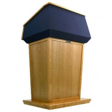 AmpliVox SN3045A - Patriot Plus Adjustable Height Lectern - Skirted Base - 64" Height x 31" Width x 23" Depth - Mahogany, Lacquer - Hardwood Veneer, Solid Hardwood SN3045A-MH