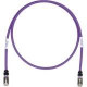 Panduit Category 6a Network Patch Cable - 6 ft Category 6a Network Cable for Network Device - First End: 1 x RJ-45 Male Network - Second End: 1 x RJ-45 Male Network - Patch Cable - Shielding - Gold Plated Contact - Violet, Black - 1 Pack - TAA Compliance 