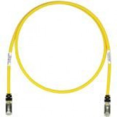 Panduit Category 6a Network Patch Cable - 3 ft Category 6a Network Cable for Network Device - First End: 1 x RJ-45 Male Network - Second End: 1 x RJ-45 Male Network - Patch Cable - Shielding - Gold Plated Contact - Black, Yellow - 1 Pack - TAA Compliance 