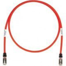 Panduit Cat.6a S/FTP Patch Network Cable - 14 ft Category 6a Network Cable for Network Device - First End: 1 x RJ-45 Male Network - Second End: 1 x RJ-45 Male Network - 1.25 GB/s - Patch Cable - Shielding - Black, Red - 1 Pack - TAA Compliance STP6X14RD