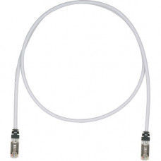 Panduit Cat.6a Patch Network Cable - 3.28 ft Category 6a Network Cable for Network Device - First End: 1 x RJ-45 Male Network - Second End: 1 x RJ-45 Male Network - Patch Cable - Shielding - Gray, Black - TAA Compliance STP6X1MIG