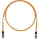 Panduit Category 6a Network Patch Cable - 15 ft Category 6a Network Cable for Network Device - First End: 1 x RJ-45 Male Network - Second End: 1 x RJ-45 Male Network - Patch Cable - Shielding - Gold Plated Contact - Orange, Black - 1 Pack - TAA Compliance