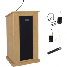 AmpliVox SW470 - Wireless Chancellor Lectern - 45" Height x 24" Width x 21" Depth - Oak - Solid Wood Veneer SW470-OK