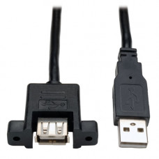 Tripp Lite 6 Inch Panel Mount USB 2.0 Extension Cable USB A to Panel Mount A Male/Female - (A M to panel mount A F) 6-in. - RoHS Compliance U024-06N-PM