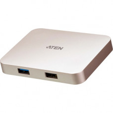 ATEN USB-C 4K Ultra Mini Dock with Power Pass-through - for TV/Monitor/Notebook/Desktop PC/Gaming Console/Smartphone/Tablet - 60 W - USB Type C - 4 x USB Ports - 1 x USB 2.0 - HDMI - Wired UH3235