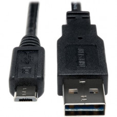 Tripp Lite 3ft USB 2.0 High Speed Cable Reversible A to 5Pin Micro B M/M - (Reversible A to 5Pin Micro B M/M) 3-ft. - RoHS Compliance UR050-003