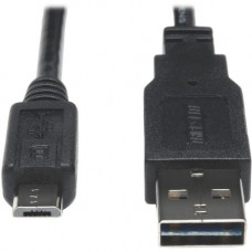 Tripp Lite 6ft USB 2.0 High Speed Cable 28/24AWG Reversible A to 5Pin Micro B M/M - USB for Tablet, PDA - 6 ft - 1 x Type A Male USB - 1 x Micro Type B Male USB - Shielding - Black" - RoHS Compliance UR050-006-24G