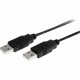 Startech.Com 1m USB 2.0 A to A Cable - M/M - USB - 1m - 1 Pack - 1 x Type A Male USB - 1 x Type A Male USB - Black - RoHS Compliance USB2AA1M