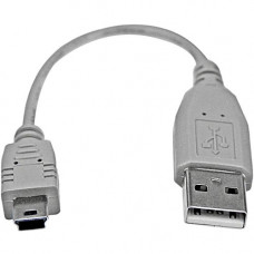Startech.Com 6in Mini USB 2.0 Cable - A to Mini B - Type A Male USB - Mini Type B Male USB - 6 - Gray - RoHS Compliance USB2HABM6IN
