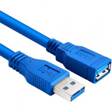 Axiom USB Data Transfer Cable - 3 ft USB Data Transfer Cable for Computer, Tablet, Hard Drive, USB Hub, Mouse, Keyboard, Flash Drive, Printer - Type A Male USB - Type A Female USB - 640 MB/s - Extension Cable - Shielding - Gold Plated Connector - Blue USB