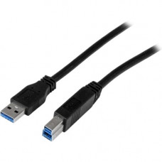 Startech.Com 1m (3ft) Certified SuperSpeed USB 3.0 A to B Cable - M/M - 3.28 ft USB Data Transfer Cable for Video Capture Card, Hard Disk Drive Enclosure, PC, Docking Station, Storage Enclosure, Card Reader - First End: 1 x Type A Male USB - Second End: 1