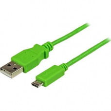 Startech.Com 1m Green Mobile Charge Sync USB to Slim Micro USB Cable for Smartphones and Tablets - A to Micro B M/M - 3.28 ft USB Data Transfer Cable for Smartphone, Tablet, PC - First End: 1 x Type A Male USB - Second End: 1 x Type B Male Micro USB - 480