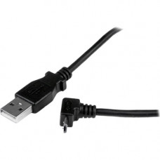 Startech.Com 2m Micro USB Cable - A to Up Angle Micro B - 6.56 ft USB Data Transfer Cable for Cellular Phone, Camera, Hard Drive, Tablet PC, Digital Camera, Smartphone - First End: 1 x Type A Male USB - Second End: 1 x Type B Male Micro USB - Shielding - 