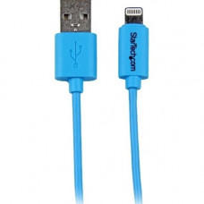 Startech.Com 1m (3ft) Blue Apple 8-pin Lightning Connector to USB Cable for iPhone / iPod / iPad - 3.28 ft Proprietary/USB Data Transfer Cable for iPad, iPhone, iPod - First End: 1 x Lightning Male Proprietary Connector - Second End: 1 x Type A Male USB -