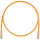 Panduit Cat.6a U/UTP Network Cable - 9.84 ft Category 6a Network Cable for Network Device - First End: 1 x RJ-45 Male Network - Second End: 1 x RJ-45 Male Network - 1.25 GB/s - Clear, Orange - 1 Pack - TAA Compliance UTPK6A10OR