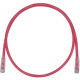 Panduit Cat.6a U/UTP Network Cable - Category 6a for Network Device - 1.25 GB/s - 32.81 ft - 1 Pack - 1 x RJ-45 Male Network - 1 x RJ-45 Male Network - Clear, Red - TAA Compliance UTPK6A10MRD