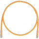 Panduit Cat.6a U/UTP Network Cable - Category 6a for Network Device - 1.25 GB/s - 32.81 ft - 1 Pack - 1 x RJ-45 Male Network - 1 x RJ-45 Male Network - Clear, Orange - TAA Compliance UTPK6A10MOR