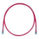 PANDUIT Cat.6 UTP Patch Cord - RJ-45 Male Network - RJ-45 Male Network - 10ft - Red, Clear - TAA Compliance UTPSP10RDY