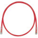 Panduit Cat.6e U/UTP Network Cable - 16.41 ft Category 6e Network Cable - First End: 1 x RJ-45 Male Network - Second End: 1 x RJ-45 Male Network - Patch Cable - Clear, Red UTPSP5MRDY