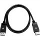 V7 Black Video Cable Pro DisplayPort Male to DisplayPort Male 1m 3.3ft - 3.28 ft DisplayPort A/V Cable for Audio/Video Device, PC, Monitor, Projector - DisplayPort Male Digital Audio/Video - DisplayPort Male Digital Audio/Video - 32.4 Gbit/s - 30 AWG - Bl