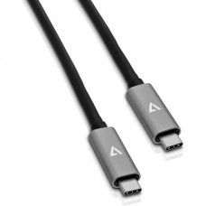 V7 USB-C to USB-C Cable 2m Grey Aluminum - 6.56 ft USB Data Transfer/Power Cable - First End: 1 x Type C Male USB - Second End: 1 x Type C Male USB - 640 MB/s - Gray UCC-2M-ALUGR-1EC